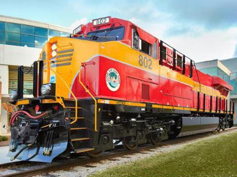 GE Transportation ES44C4 locomotive for Florida East Coast Railway.