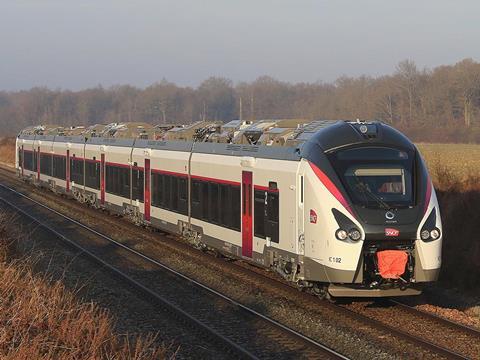 Alstom Coradia Liner IC02 (B85003/04) on test near Gretz-Armainvilliers (Photo: Christophe Masse).