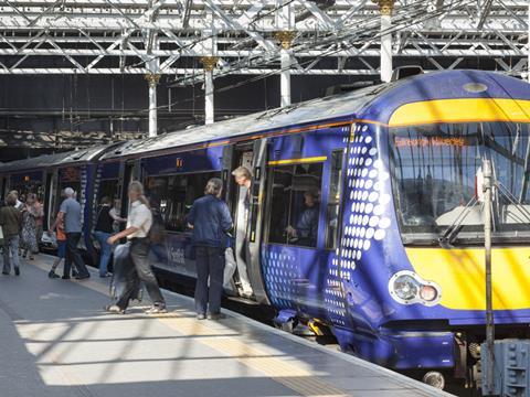 Cascade option: a Class 170 DMU at Edinburgh Waverley.