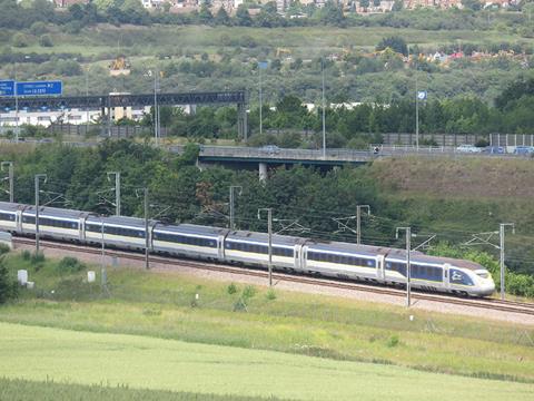 Eurostar train on High Speed 1