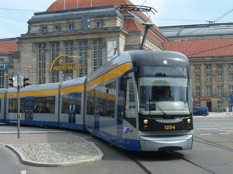 Tram in Leipzig.