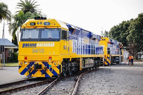 au-UGL Wabtec Evolution Series loco for Pacific National unveiled in Newcastle-credit UGL