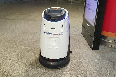 Auto scrubber at Stansted airport