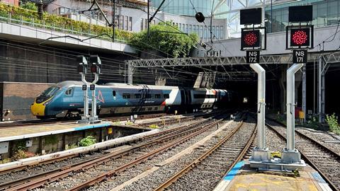 Birmingham New Street new signals with Avanti West Coast train in background (Photo Network Rail)