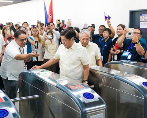 Manila LRT1 opening ticket gate (Photo President's office)