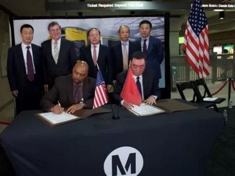 CRRC signed a contract on April 12 to supply rolling stock for the Los Angeles metro.