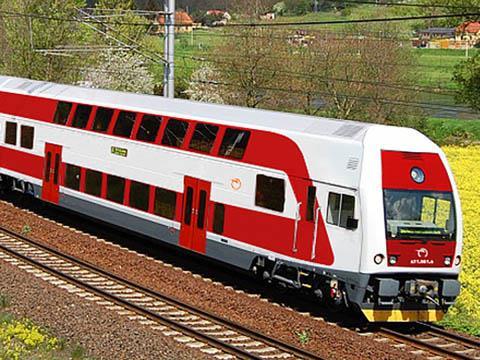 Artist's impression of Skoda double-deck EMU for Slovak Railways.