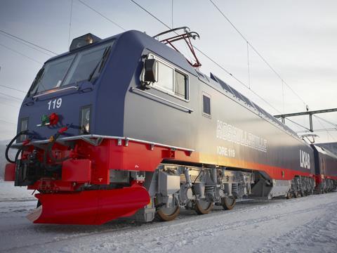 Bombardier Transportation IORE locomotive for LKAB heavy haul iron ore traffic.