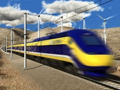 Impression of high speed train for California.