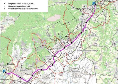 Brescia Villanuova tram (image Province of Brescia)