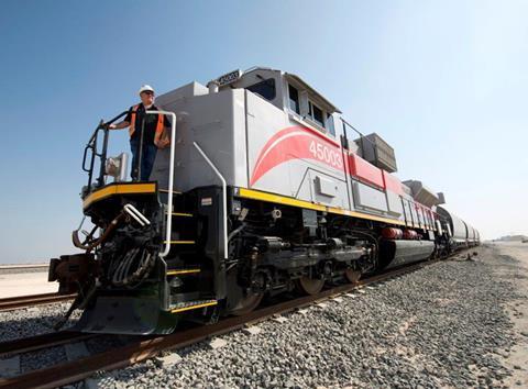 Electro-Motive Diesel has supplied seven SD70ACS locomotives to Etihad Rail.
