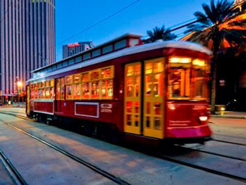 New Orleans RTA modern air-conditioned heritage-style streetcar.