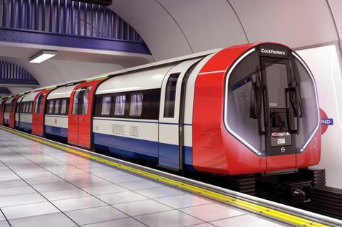 Impression of future Siemens Mobility train for London Underground's Piccadilly Line.