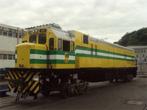 GE Transportation C25 EMPD locomotive for Nigerian Railway Corp (on temporary bogies).