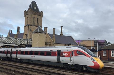 LNER Azuma at Lincoln.