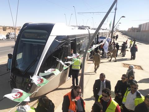 The first Citadis tram for Ouargla arrived in the city from Cital’s factory in Annaba on December 20 (Photo: Cital).