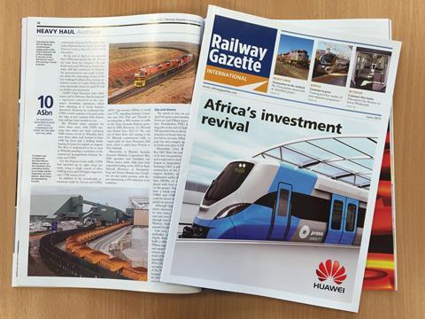 June 2015 issue of Railway Gazette International magazine.