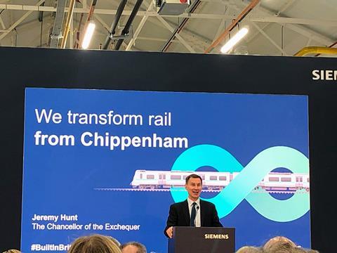 Jeremy Hunt at Siemens Chippenham event