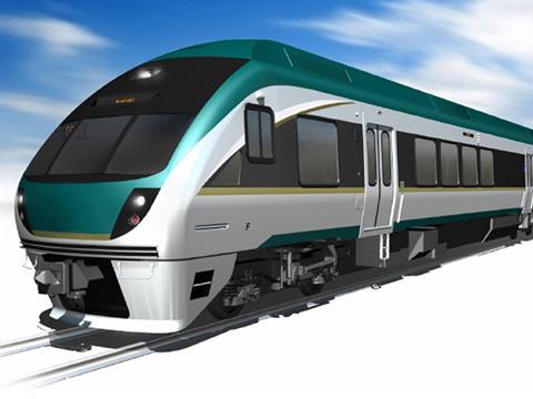 Impression of two-car diesel multiple unit for Toronto’s future airport rail link.