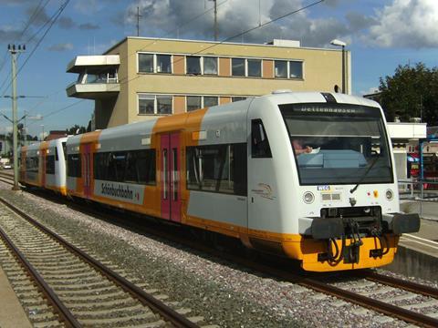Schönbuchbahn services are currently provided by Transdev subsidiary Württembergische Eisenbahn using a fleet of eight Regio-Shuttle RS1 diesel railcars (Photo: Daniel Ostertag).