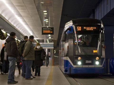 A Bombardier NGT6 tram during the opening celebrations (Photo: Tomasz Bielecki).