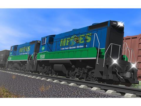 Impression of Motive Power & Equipment Solutions' planned Greenville MP1500 low-emissions genset locomotive.