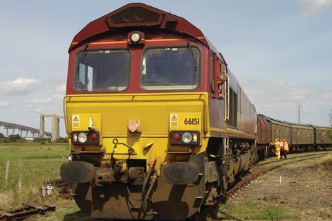 DB Cargo UK freight train.