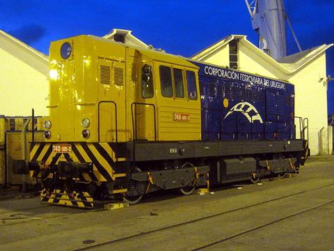 Refurbished CKD Class 740 locomotive supplied to Corporación Ferroviaria del Uruguay by Loko Trans Slovakia.