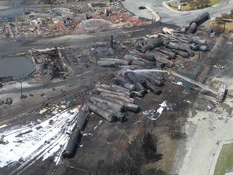 Aftermath of the July 2013 Lac-Mégantic derailment (Photo: Transport Canada).
