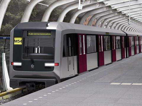 Impression of new Alstom Metropolis metro train for Amsterdam.