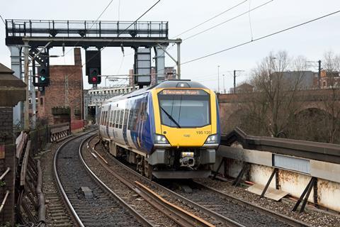 Northern Class 195 at Castlefield Junction