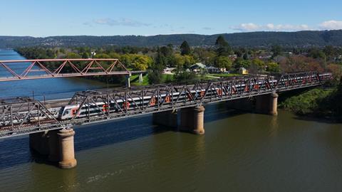 Mariyung EMU on Nepean Bridge (image Sydney Trains)