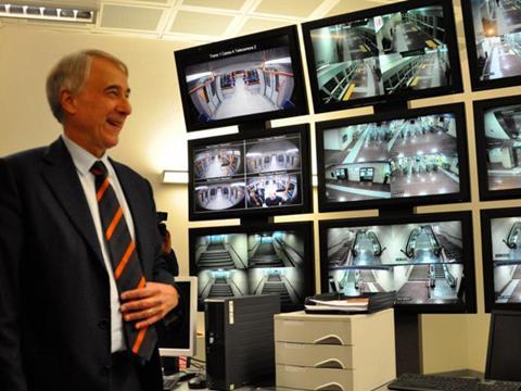 Mayor Giuliano Pisapia in the control room.