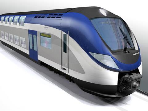 Impression of Régio2N high-capacity double-deck train for SNCF.