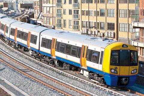 London Overground Class 378 electric multiple-unit.