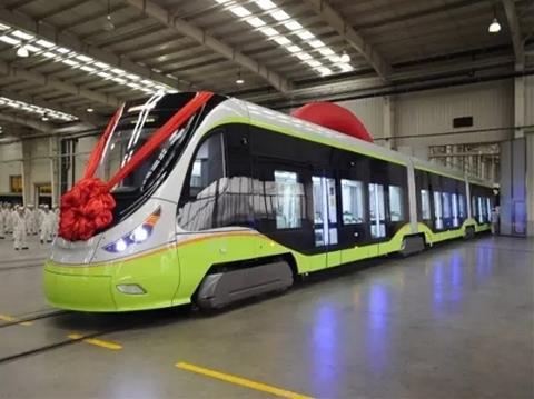 CRRC Qingdao Sifang rolled out a tram equipped with automatic train control on July 28.