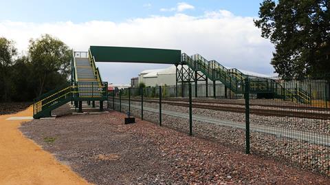 Bicester footbridge on East West Rail line