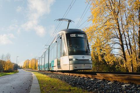 Škoda Transtech’s Otanmäki factory has delivered the first of 23 ForCity Smart Artic X54 trams ordered for Helsinki’s future Crown Bridges light rail line.