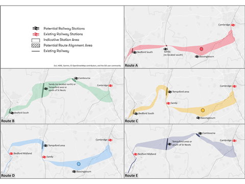 East West Rail proposed routes