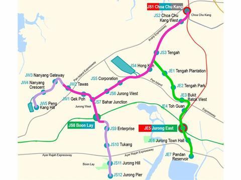 Jurong Region Line map