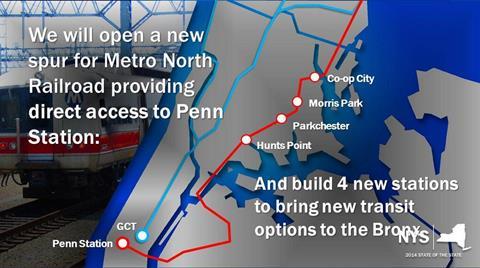 The Penn Station Access plan would see four new stations built in the Bronx, to be served by Metro-North commuter trains.