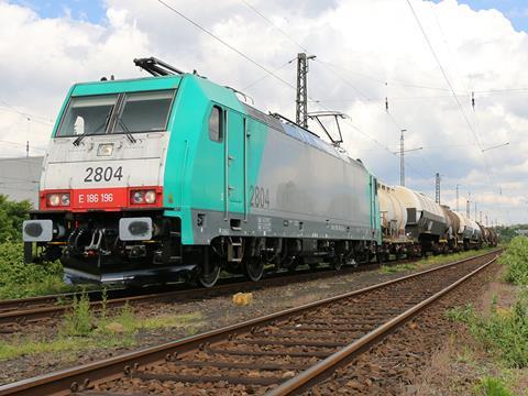 B Logistics freight train.