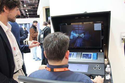Demonstration of CAF OPTIO signalling at RailLive 2025 (image Railway Gazette)