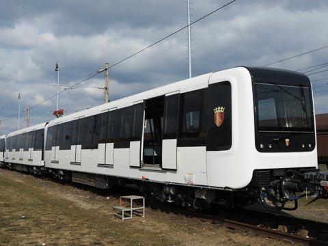 The first driverless trainset for Roma Metro Line C at the Velim test track in the Czech Republic.