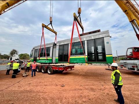 Deliveries of the 40 Salvador trams to the CAF factory (photo gov of Bahia)