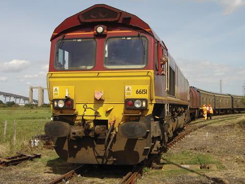 DB Cargo UK freight train.