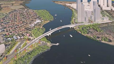 The bridge will span the Parramatta River between Melrose Park and Wentworth Point and will be shared with buses, pedestrians and cyclists.
