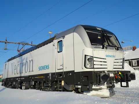 Siemens Vectron locomotive.