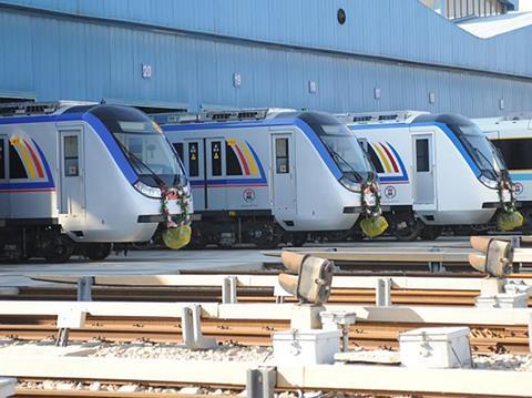 Tehran metro trains.