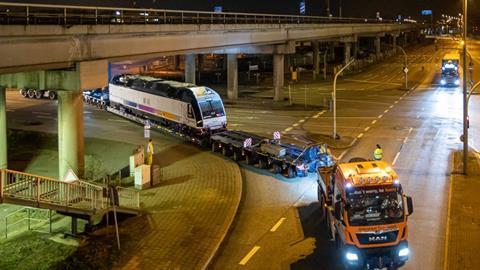 Universal Transport Group delivers NJ Transit locomotive (2) 